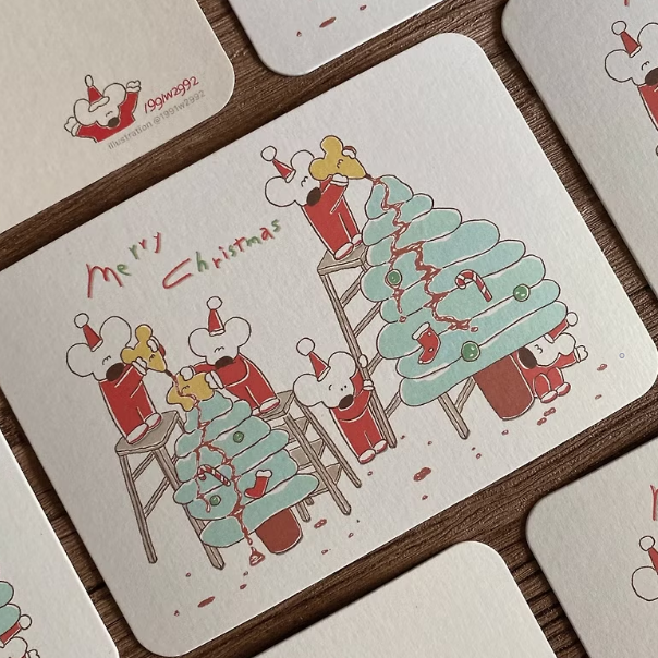巧克力聖誕樹明信片｜1991w2992 台灣
