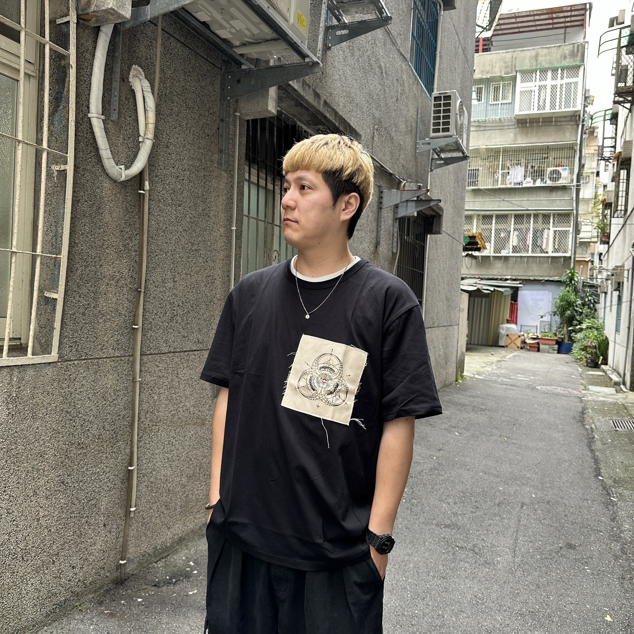 CLOT x FRAGMENT x INNERSECT 三方聯名 閃電 生化貼布 短袖 短T 黑色 CLTE18FIN004