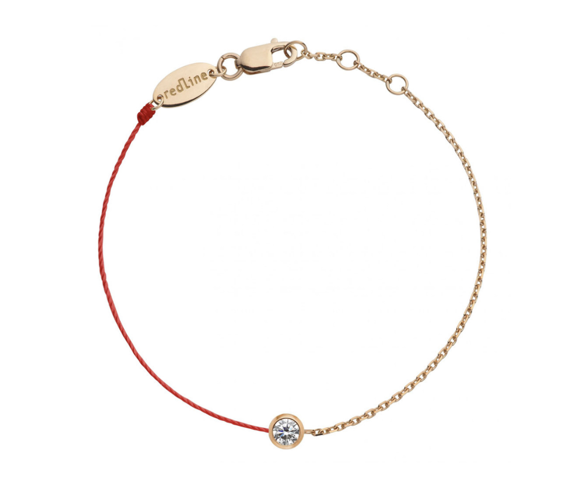 Redline Pure 玫瑰金0.1克拉圆钻半绳手链 2 R -M