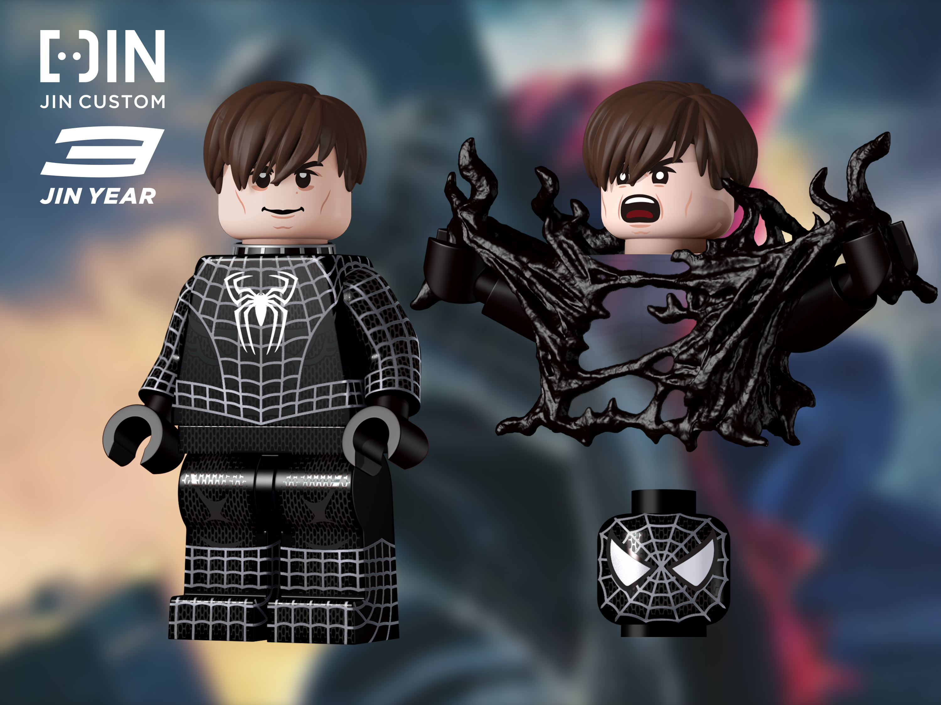 [JIN Custom] [InStock] Spider-Man Black Symbiote [PADprinted]