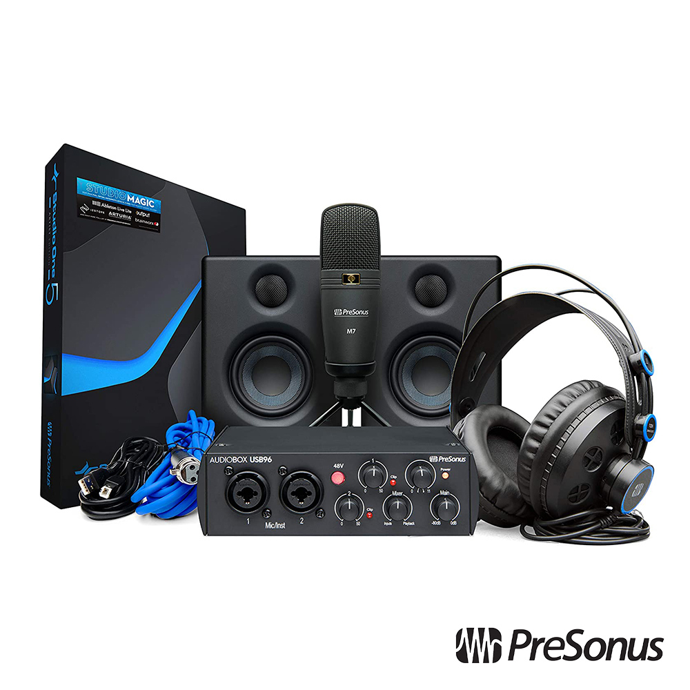 【PreSonus】AudioBox 96 Studio Ultimate Bundle 錄音終極套組-黑 25週年紀念版 公司貨