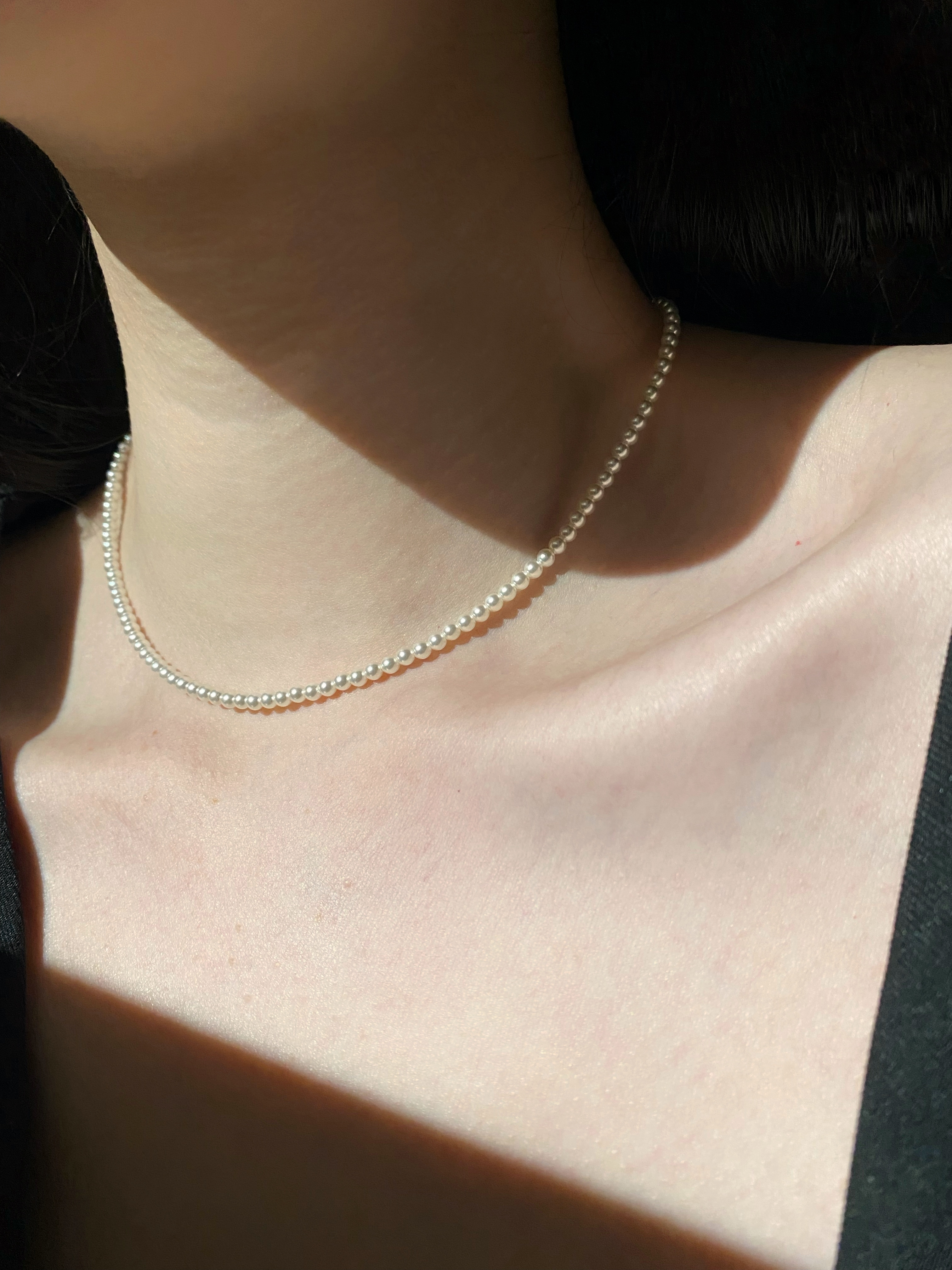 3mm 整圈施華洛珍珠項鍊