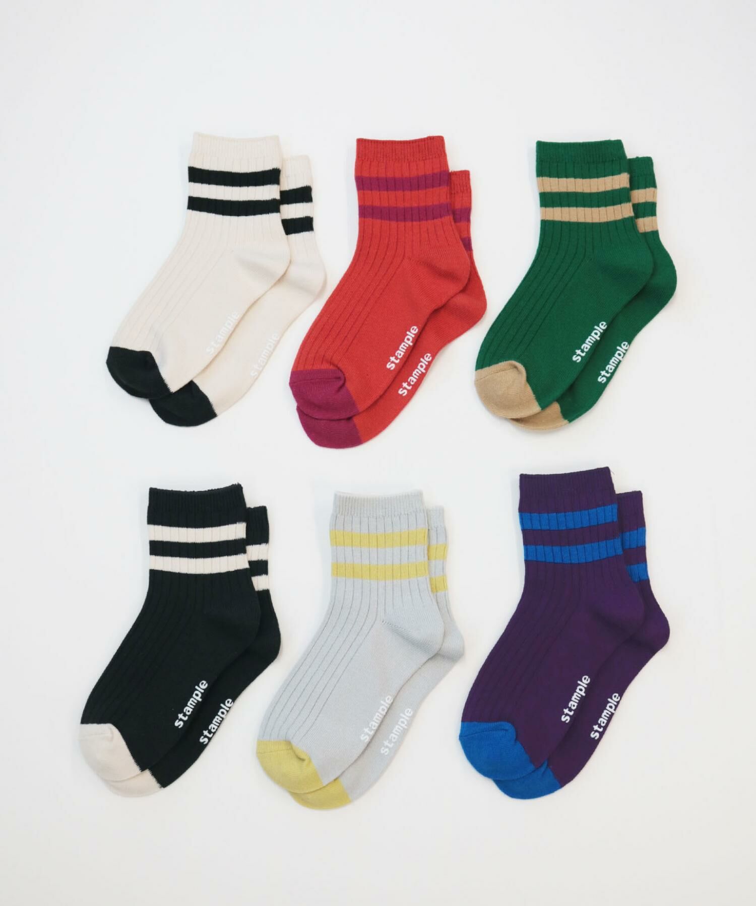 日本 stample 運動感 羅紋襪款 (3雙1組，16-21) 72978