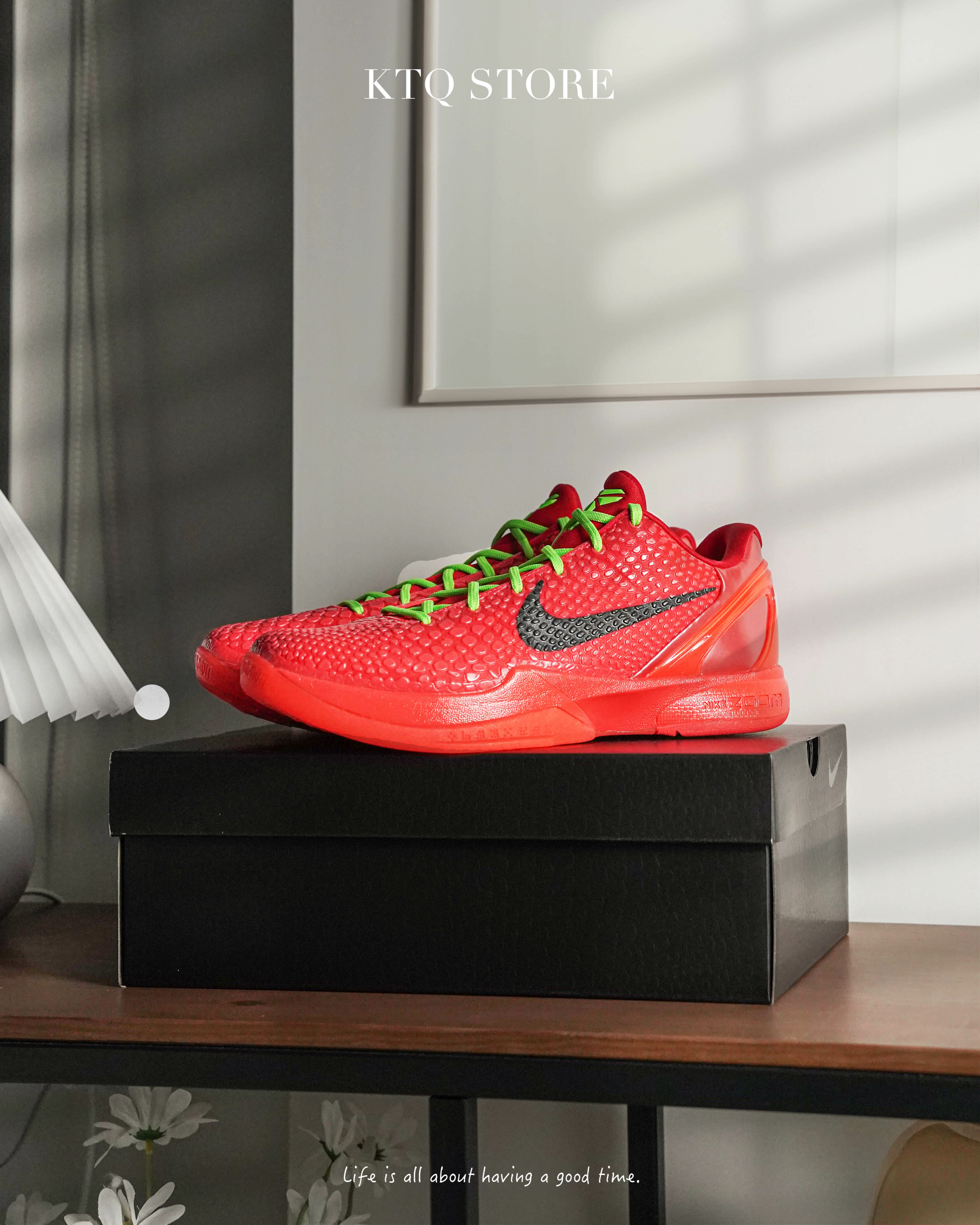 KTQ STORE ‧  Nike Kobe 6 Protro "Reverse Grinch" 反轉青竹絲 全紅 FV4921-600