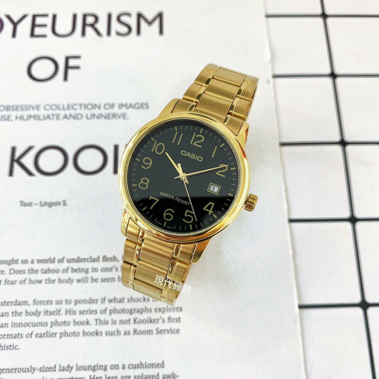 【CASIO 卡西歐】數字指針經典款MTP-V002G-1B 37mm 現代鐘錶