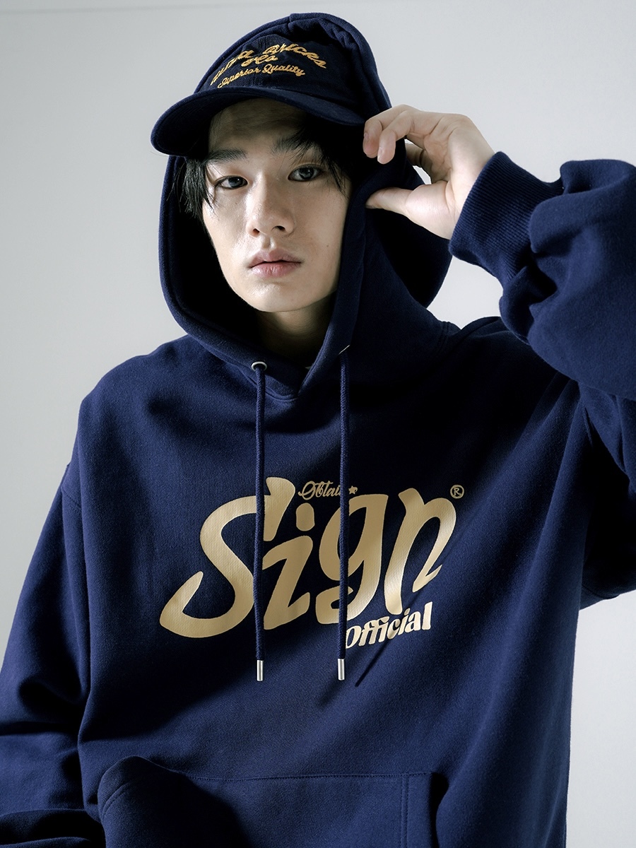 <預購> 韓國PUNCHLINE SIGN 簽名塗鴉刷毛帽T