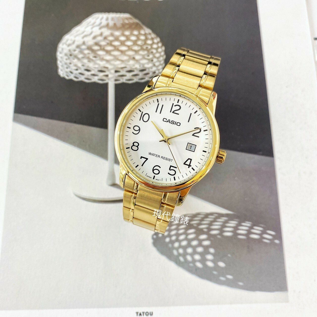 【CASIO 卡西歐】數字指針經典款MTP-V002G-7B2 37mm 現代鐘錶