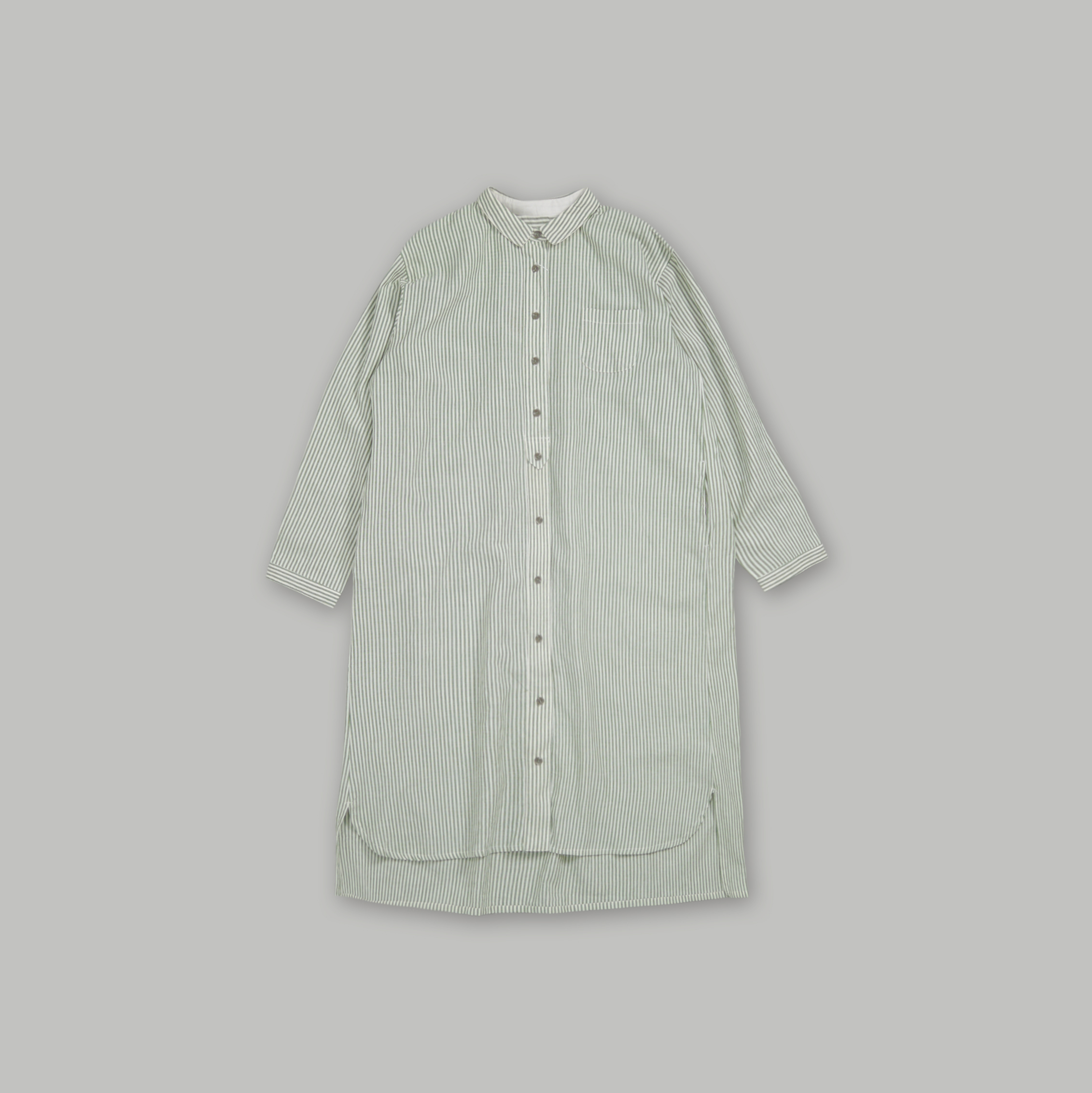 J.P.L. 尖領豎紋弧形長襯衫 ╭ 3色 ╮