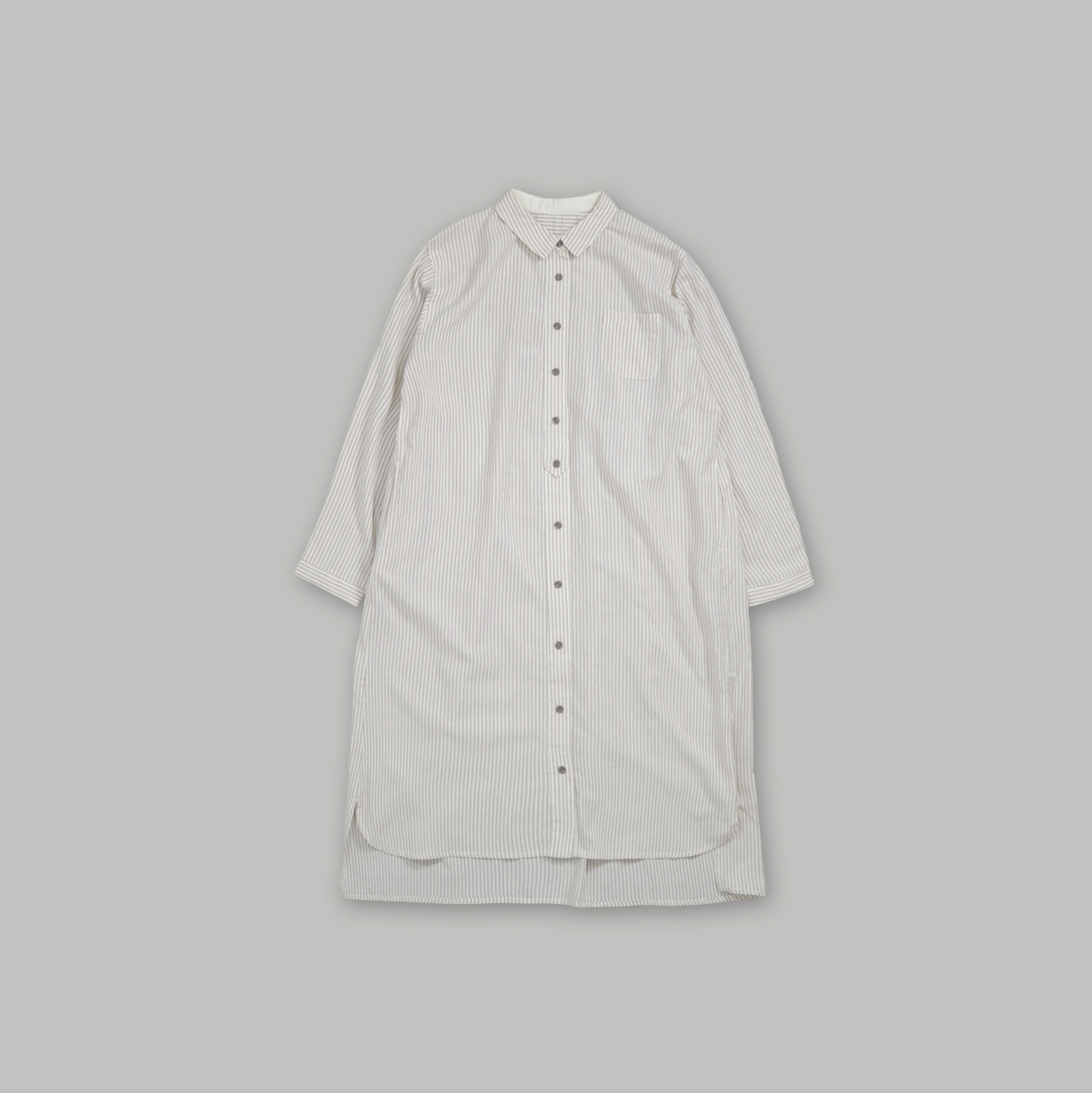 J.P.L. 尖領豎紋弧形長襯衫 ╭ 3色 ╮