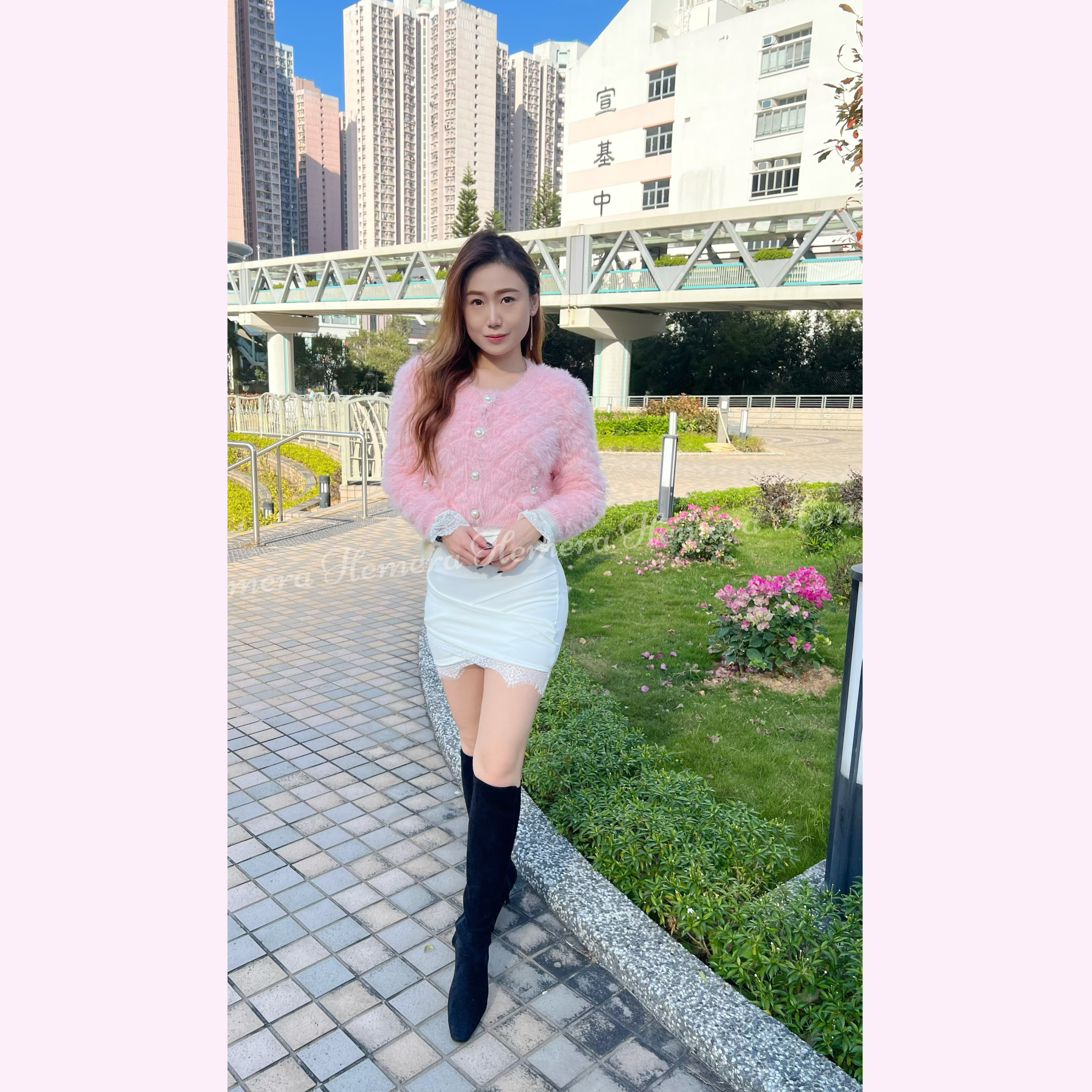 JK24W0109 小香風短版毛毛外套