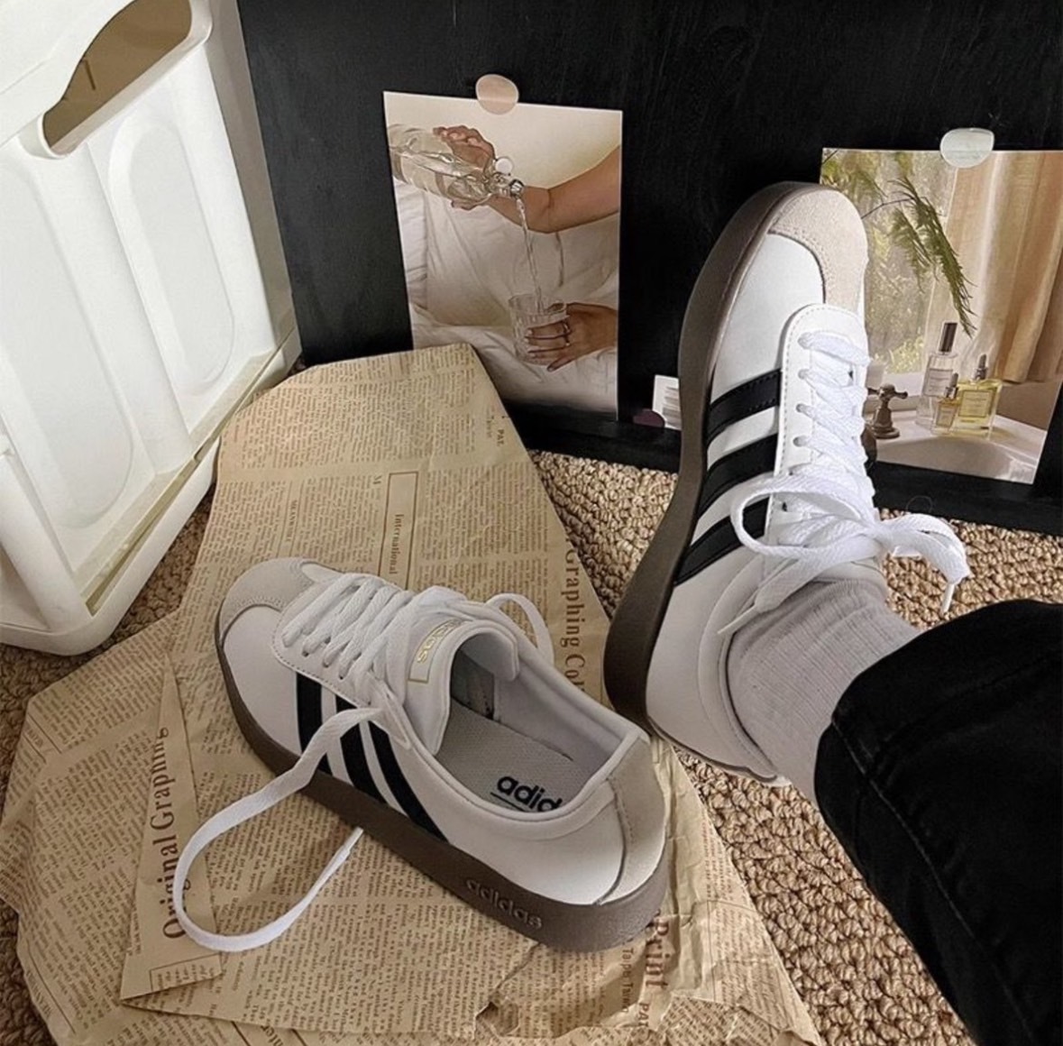 【代購】Adidas Neo VL Court 2.0 德訓鞋 白灰 荔枝皮 麂皮 三線 復古