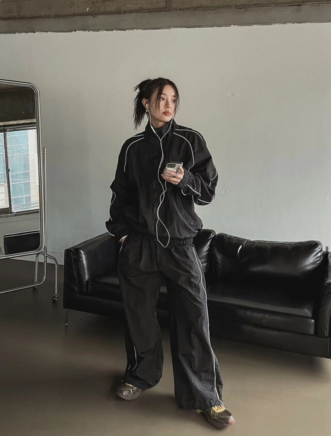 現貨🇰🇷韓國 雙線 百搭 寬鬆 運動套裝