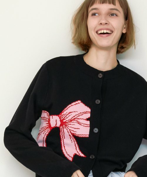RONRON BIG RIBBON KNIT CARDIGAN