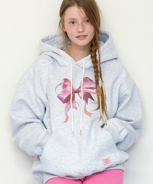 RONRON DOUBLE RIBBON OVERSIZED HOODIE