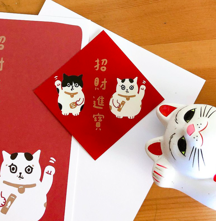 招財進寶 5入小春聯貼紙｜superB studio