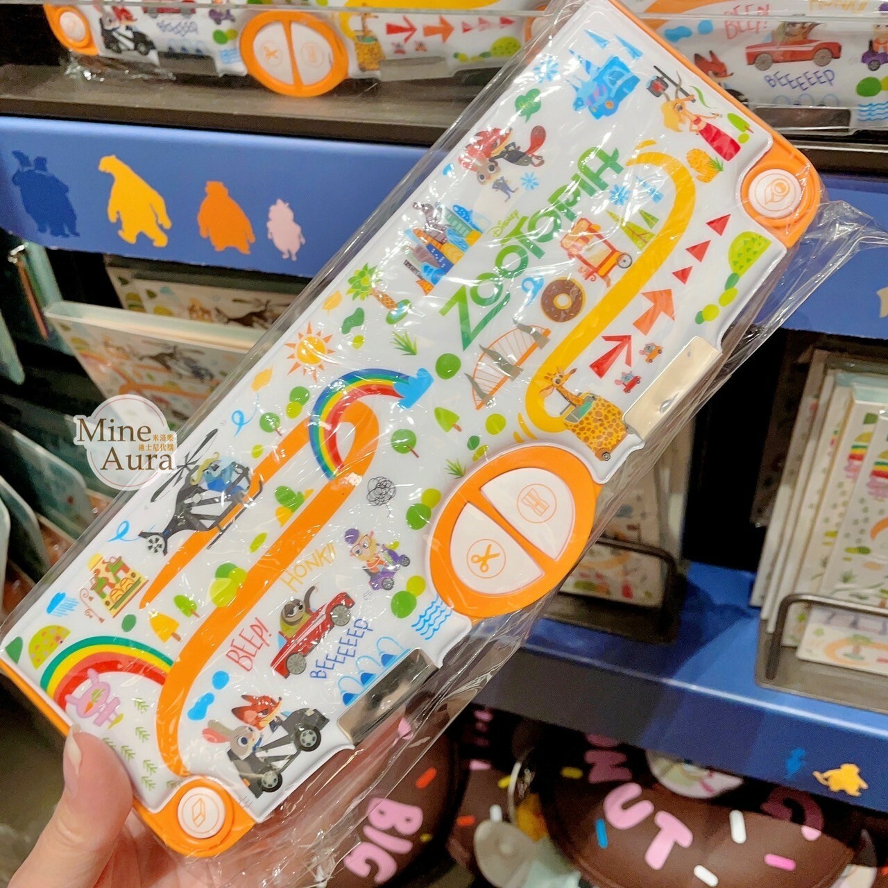 動物方城市 Zootopia 路線彩虹圖案 多功能鉛筆盒 文具組 -上海迪士尼樂園