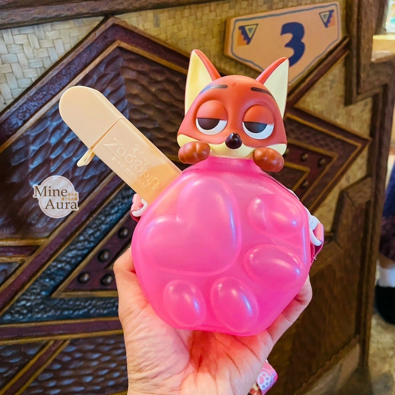 Q版 胡尼克 Nick 腳印冰棒造型 飲料杯 水杯 動物方城市 Zootopia -上海迪士尼樂園