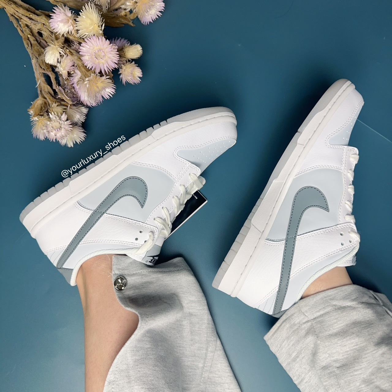 【Luxury】現貨 Nike Dunk Low Reflective White Grey GS 反光芝麻布丁 冷岩灰海外限定 FV0365-100