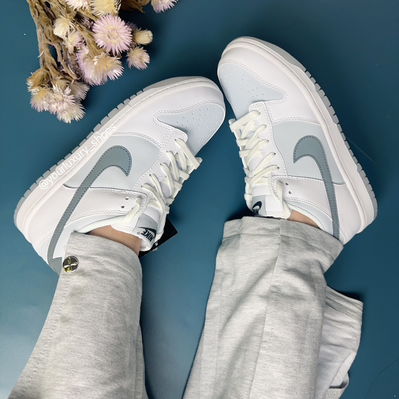 【Luxury】現貨 Nike Dunk Low Reflective White Grey GS 反光芝麻布丁 冷岩灰海外限定 FV0365-100