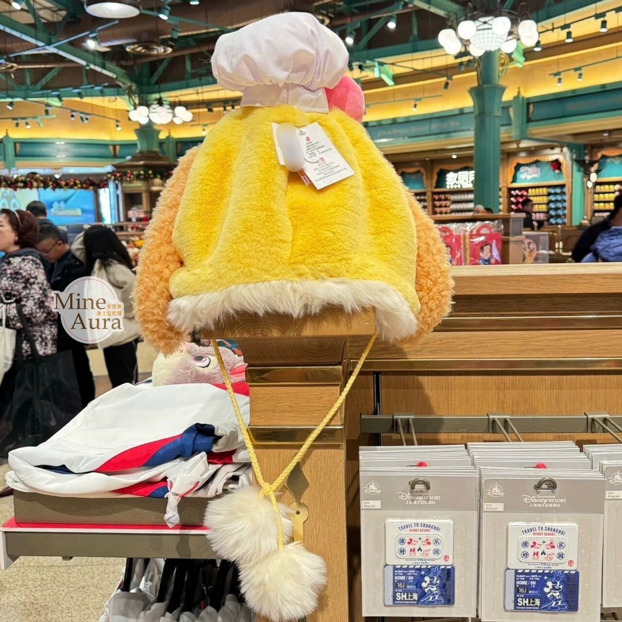 可琦安 餅乾 CookieAnn 立體耳朵造型 毛球 頭套 保暖 帽子 -上海迪士尼樂園