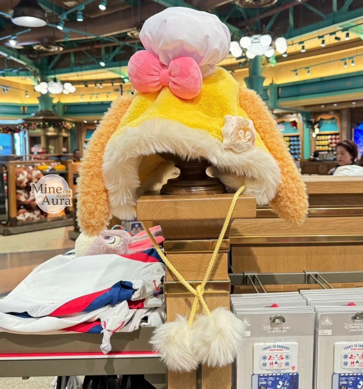 可琦安 餅乾 CookieAnn 立體耳朵造型 毛球 頭套 保暖 帽子 -上海迪士尼樂園