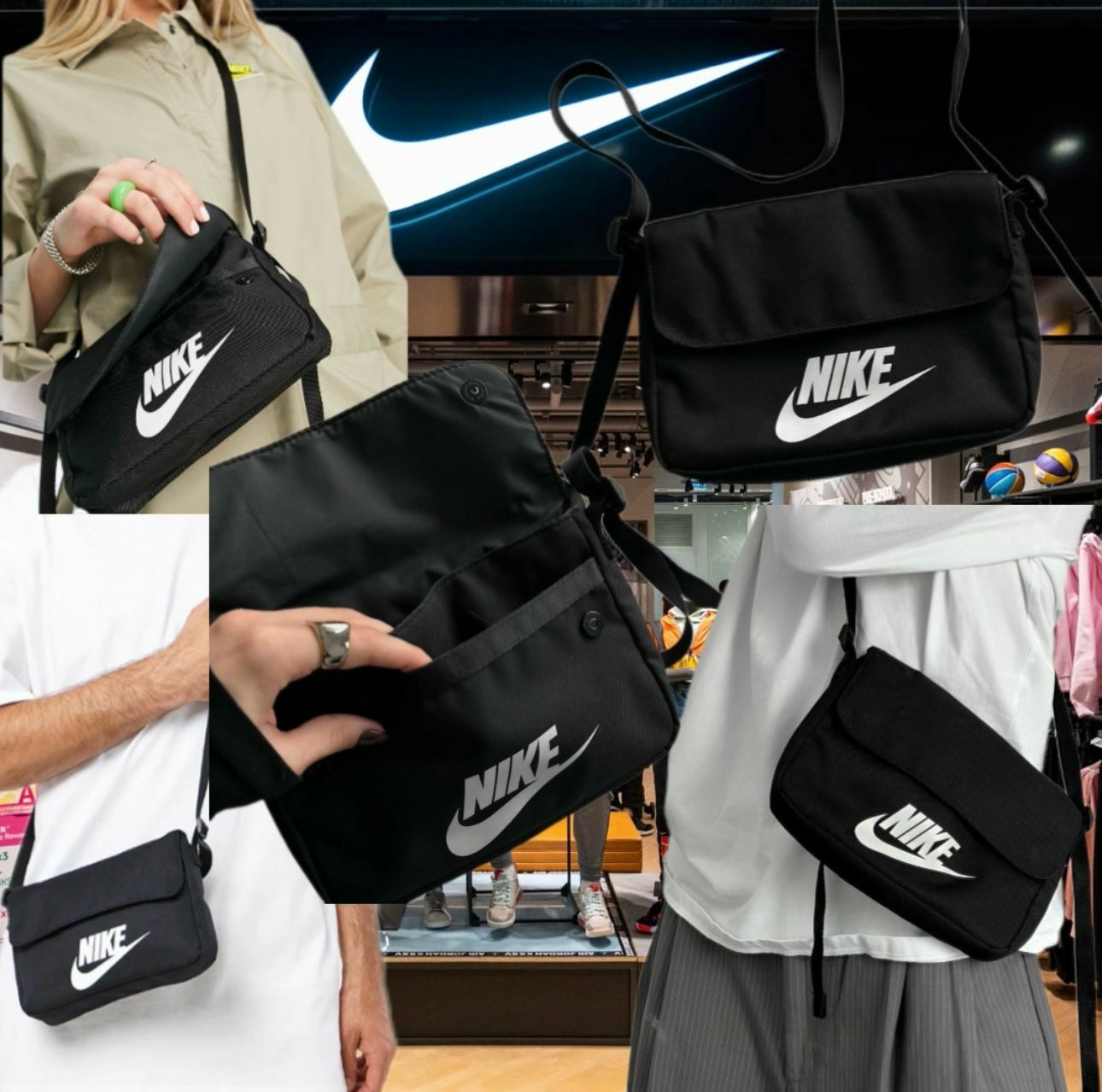 【預購】Nike K010492 二用斜咩袋 (黑色)