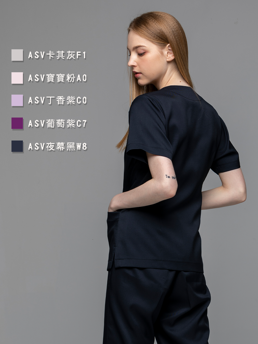 【 整套販售 】AS716-W8 女刷手服套裝-ASV薄彈布-夜幕黑