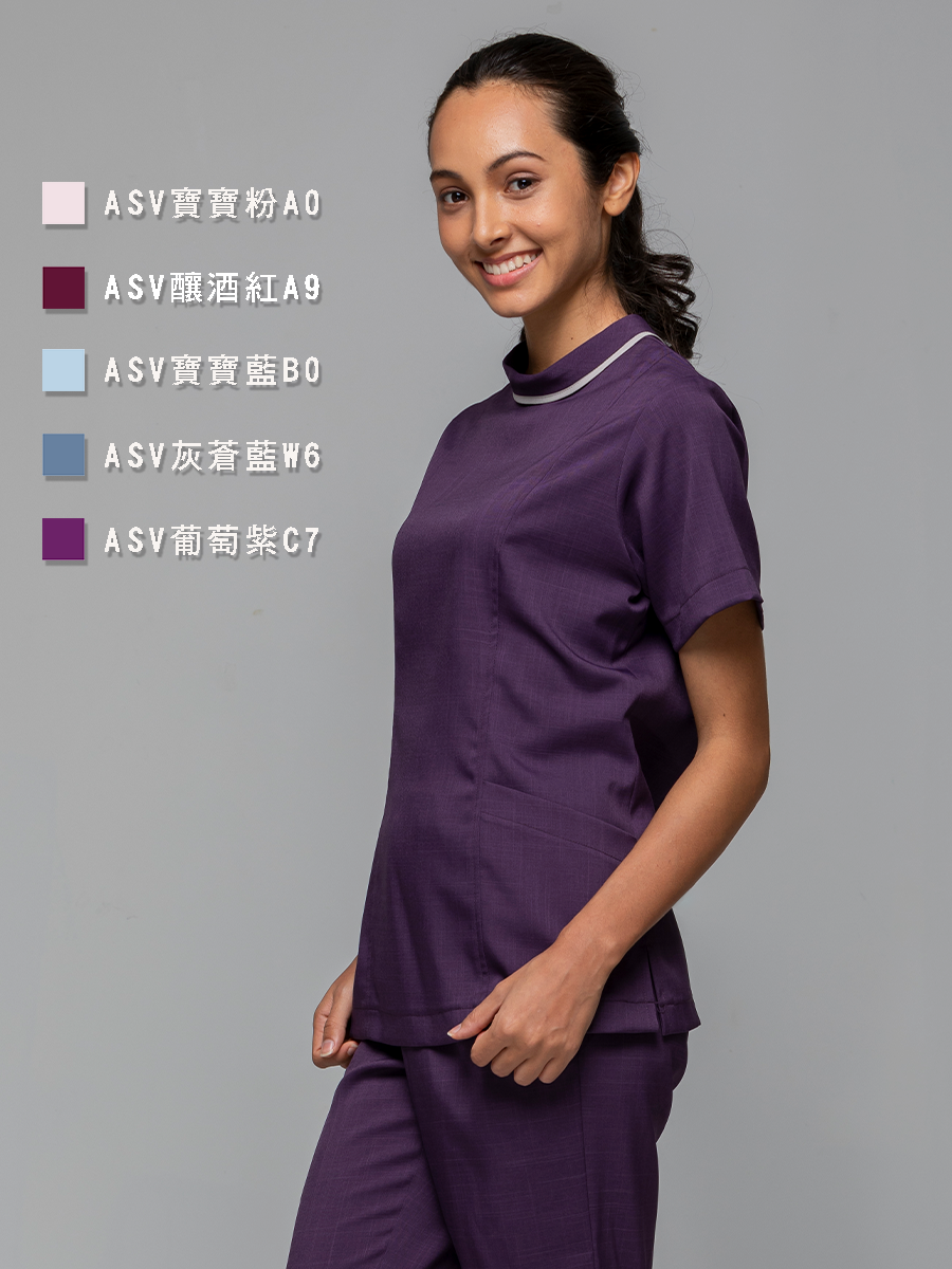 【 整套販售 】AS717-C7 女刷手服套裝-ASV薄彈布-葡萄紫