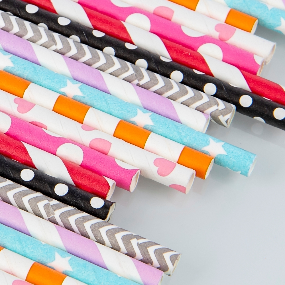紙吸管 6mm 混色