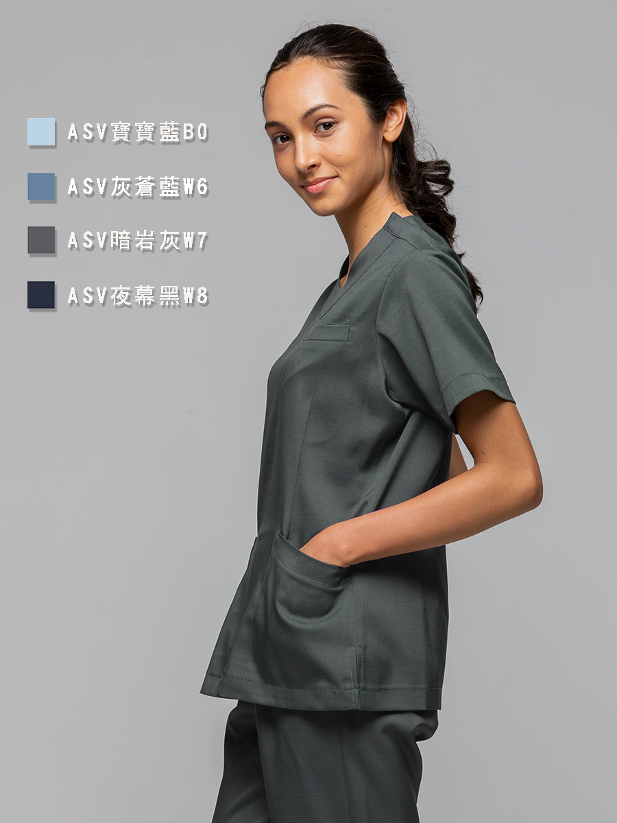【 整套販售 】AS718-W7 女刷手服套裝-ASV薄彈布-暗岩灰
