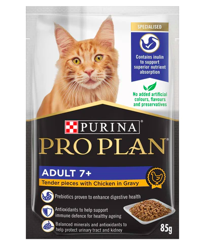 Purina Pro Plan - 貓濕糧 - 老貓7+配方(醬汁雞肉) 85g (12 包)