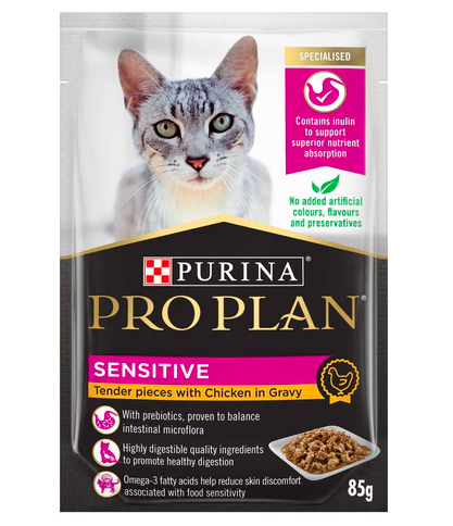 Purina Pro Plan -  貓濕糧 - 成貓敏感配方 (醬汁雞肉 ) 85克 (12包)