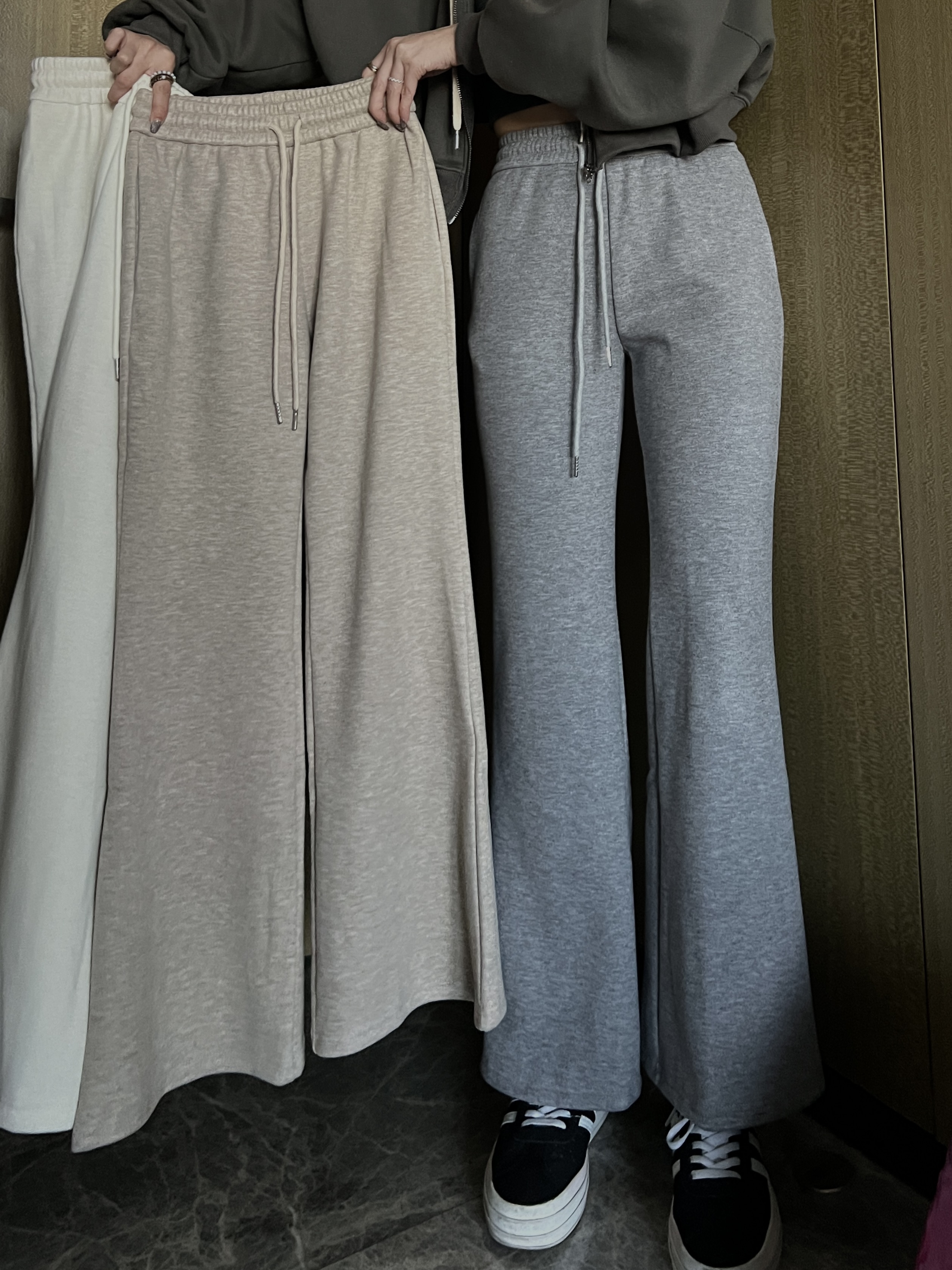 Jan.廣州連線 ∣羊毛毛呢微喇叭褲*4色