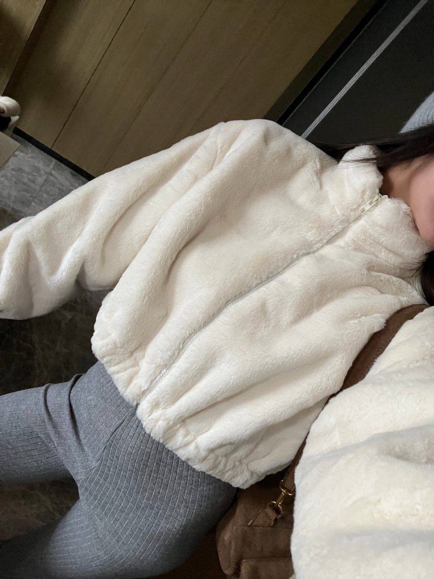 Jan.廣州連線 ∣ 柔毛熊熊毛立領運動外套*4色