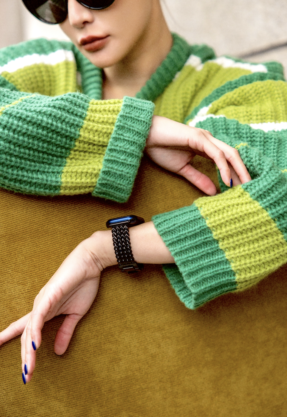 Apple Watch 不鏽鋼低調奢華編織錶帶 (黑色)