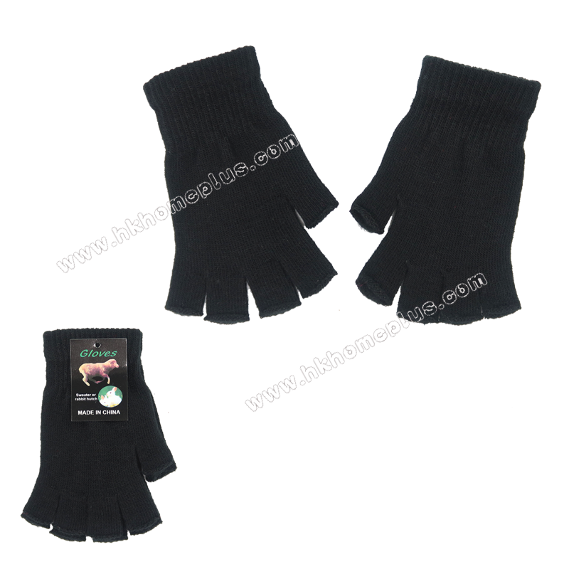 3對裝 大人秋冬薄絨毛保暖露指手套