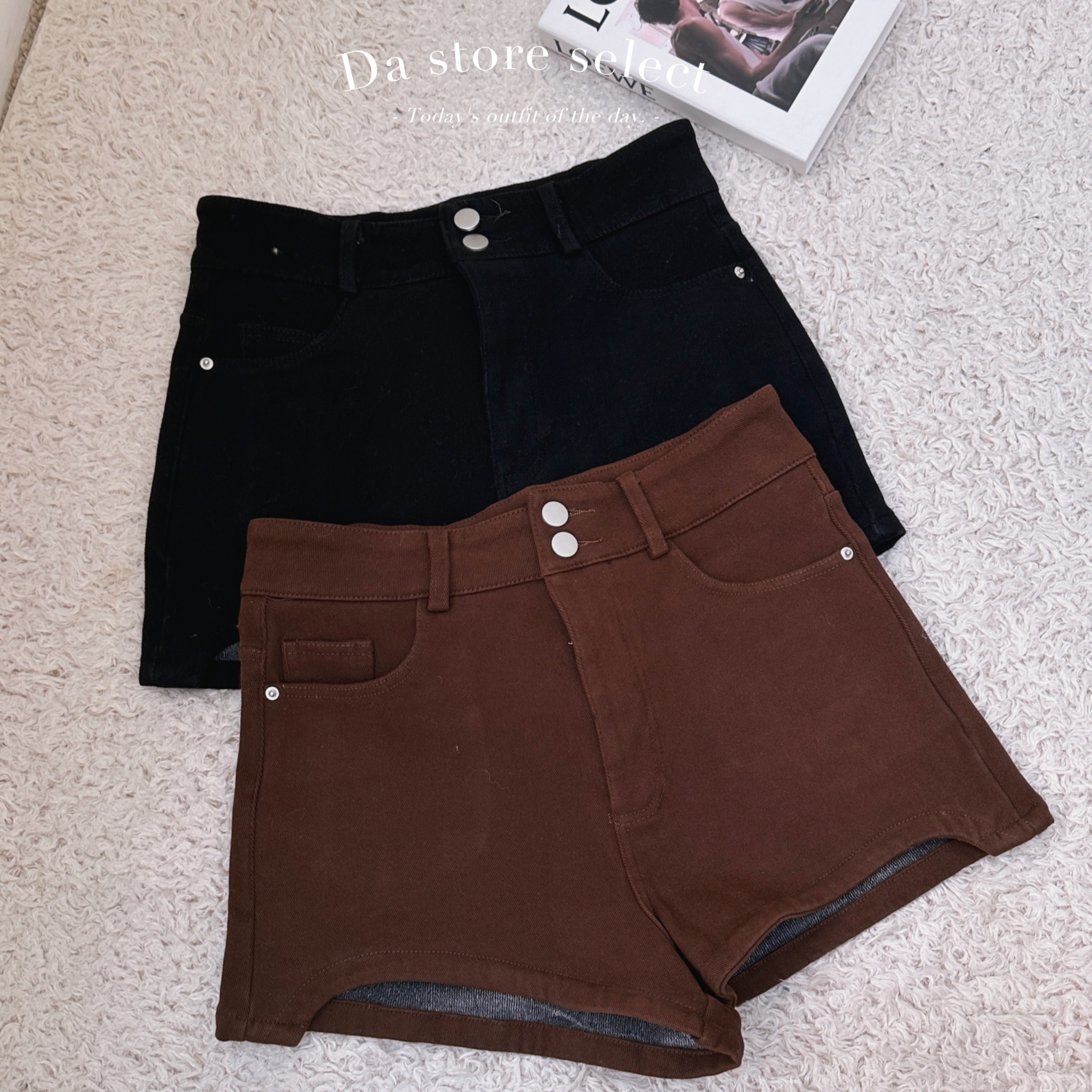 內刷毛W弧線短褲/二色