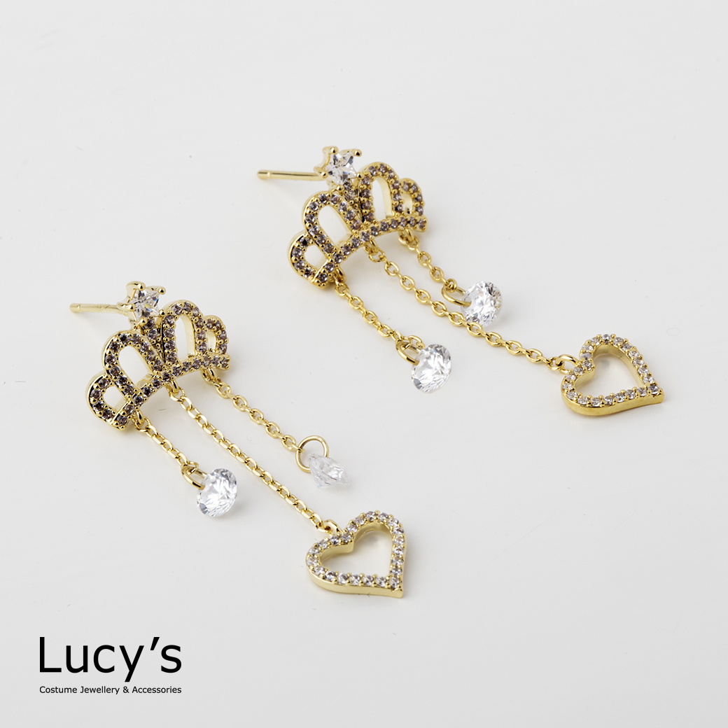 愛星皇冠 耳環 (三色) (112209/112210/112211)