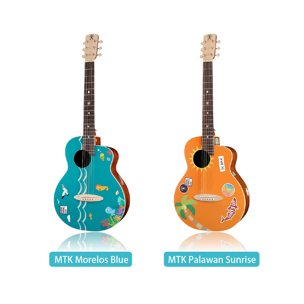 aNueNue aNueNue / MTK 聯名款 36吋旅行木吉他(雲杉木面板)(莫雷洛斯藍/巴拉望日出) 彩虹人官方認證 第 2 張圖片｜三峽吉他 / Bass