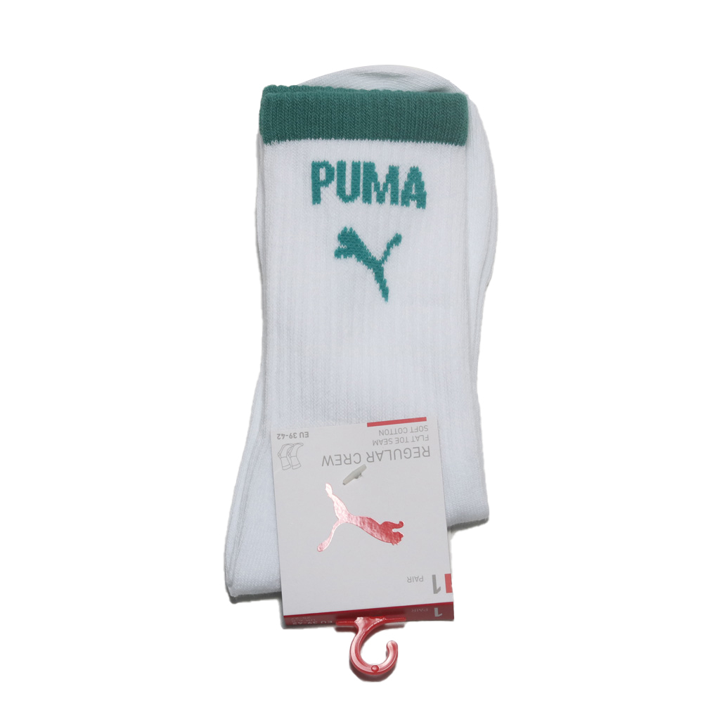 PUMA 襪子 FASHION 白藍/白綠 跳豹 中筒襪 男女 BB14450-