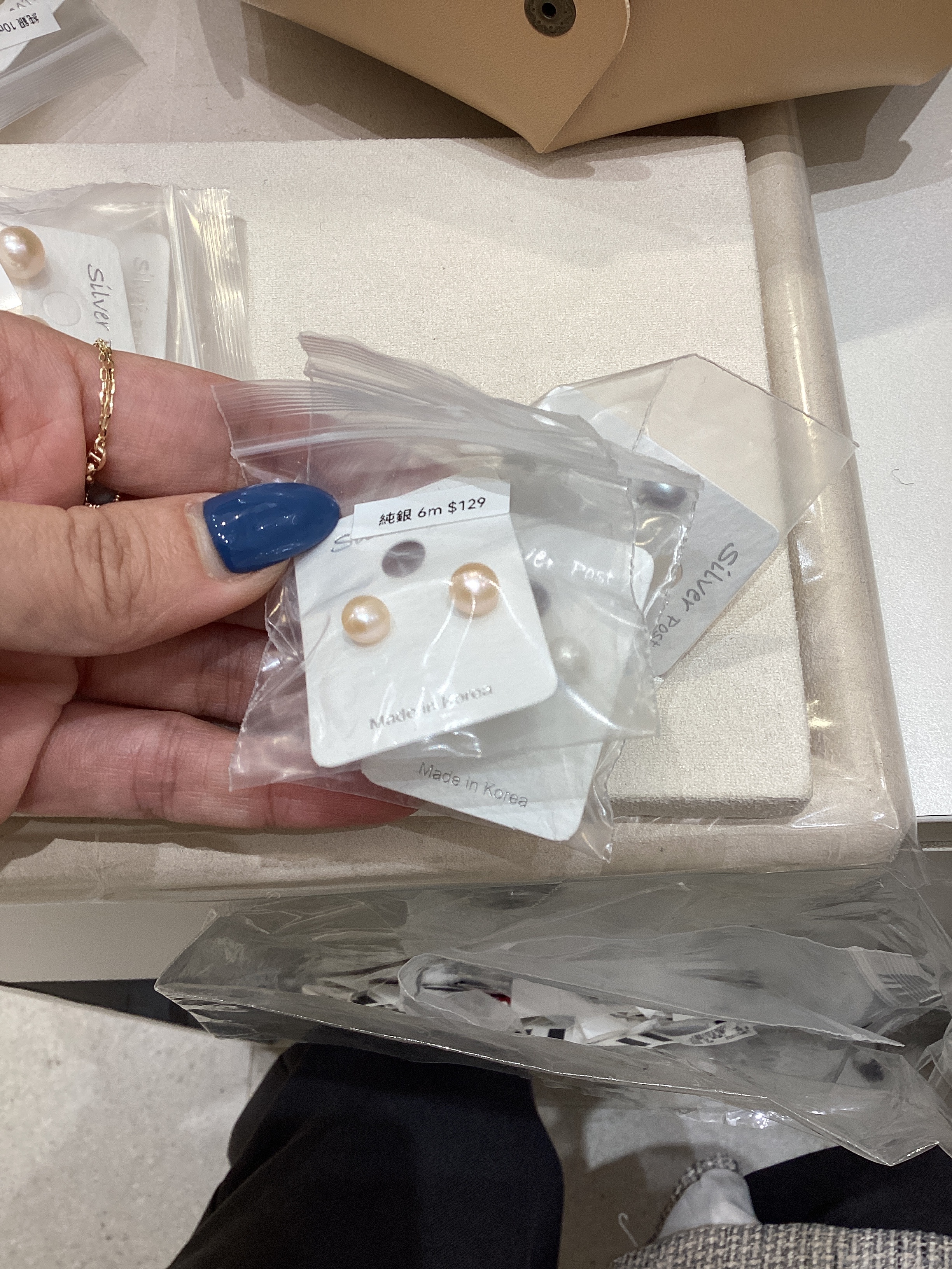 純銀耳環 淡水珍珠系列 6mm