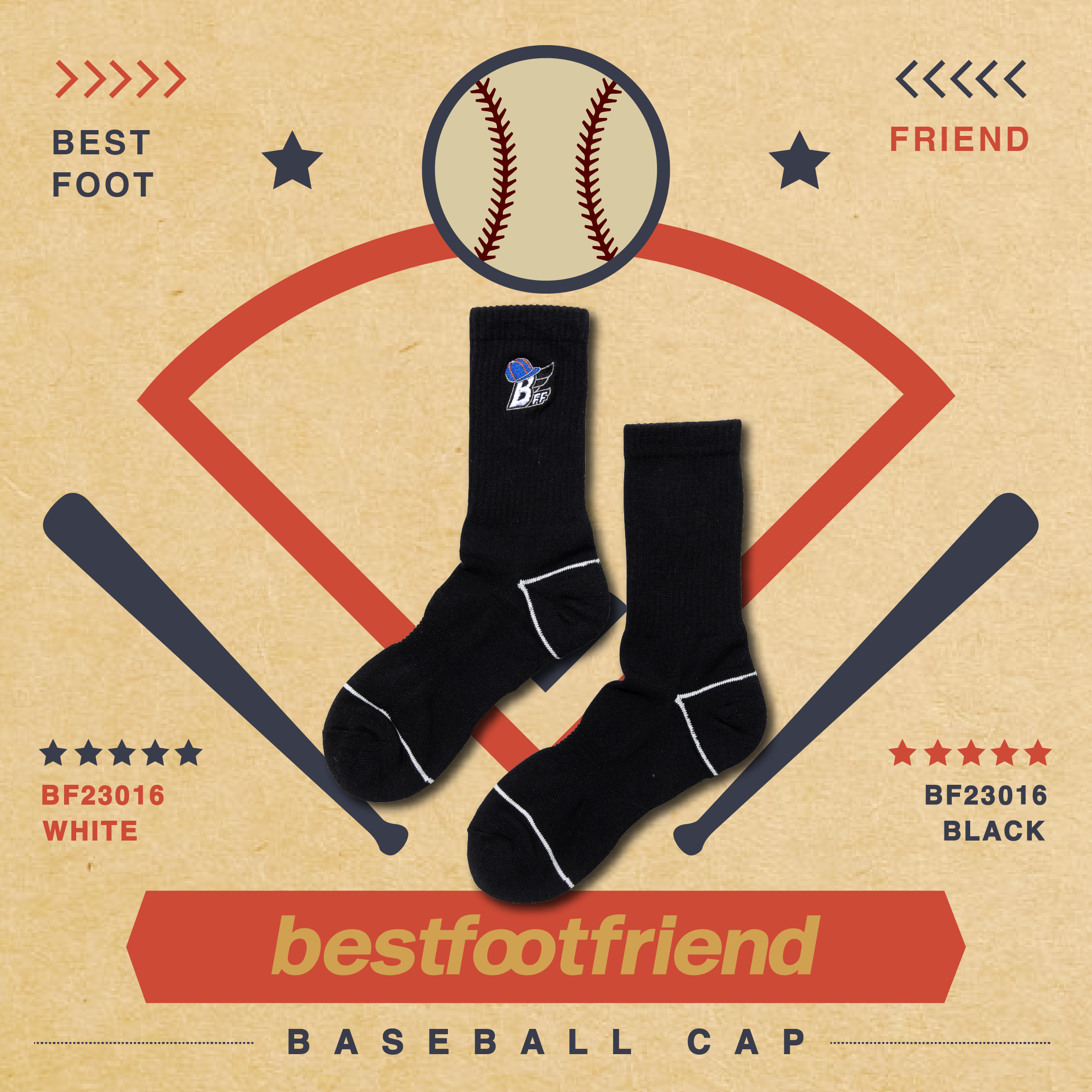 Baseball Cap 棒球帽襪_Black_BF23016