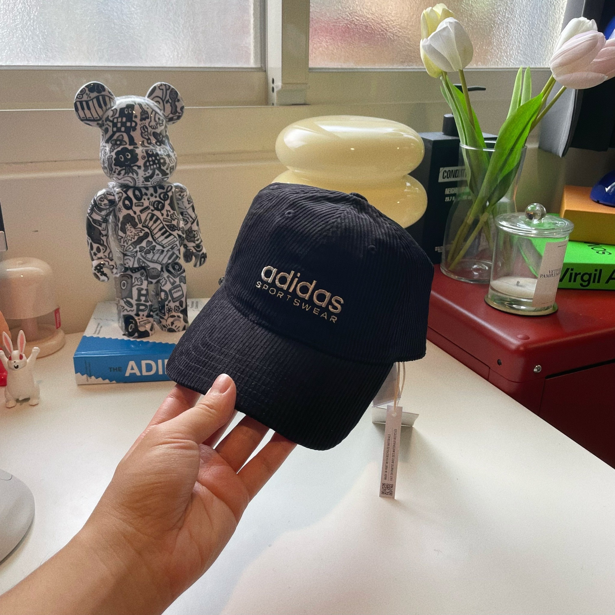 Adidas Low Dad Cap 黑色 燈芯絨 復古 棒球帽 老帽 帽子 IB2664