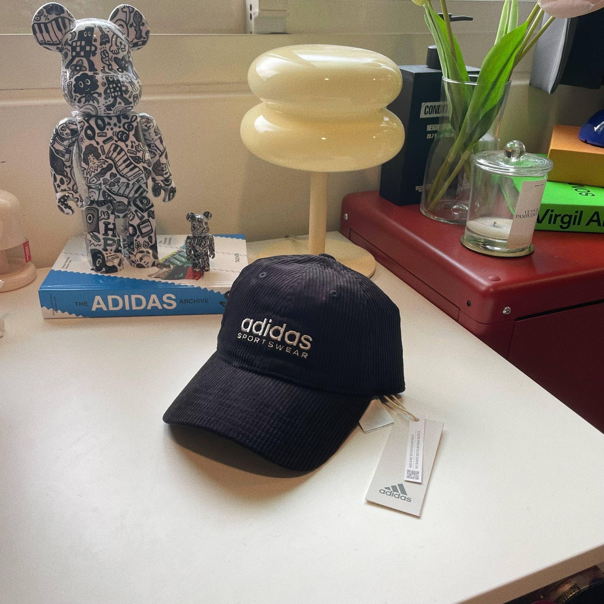 Adidas Low Dad Cap 黑色 燈芯絨 復古 棒球帽 老帽 帽子 IB2664