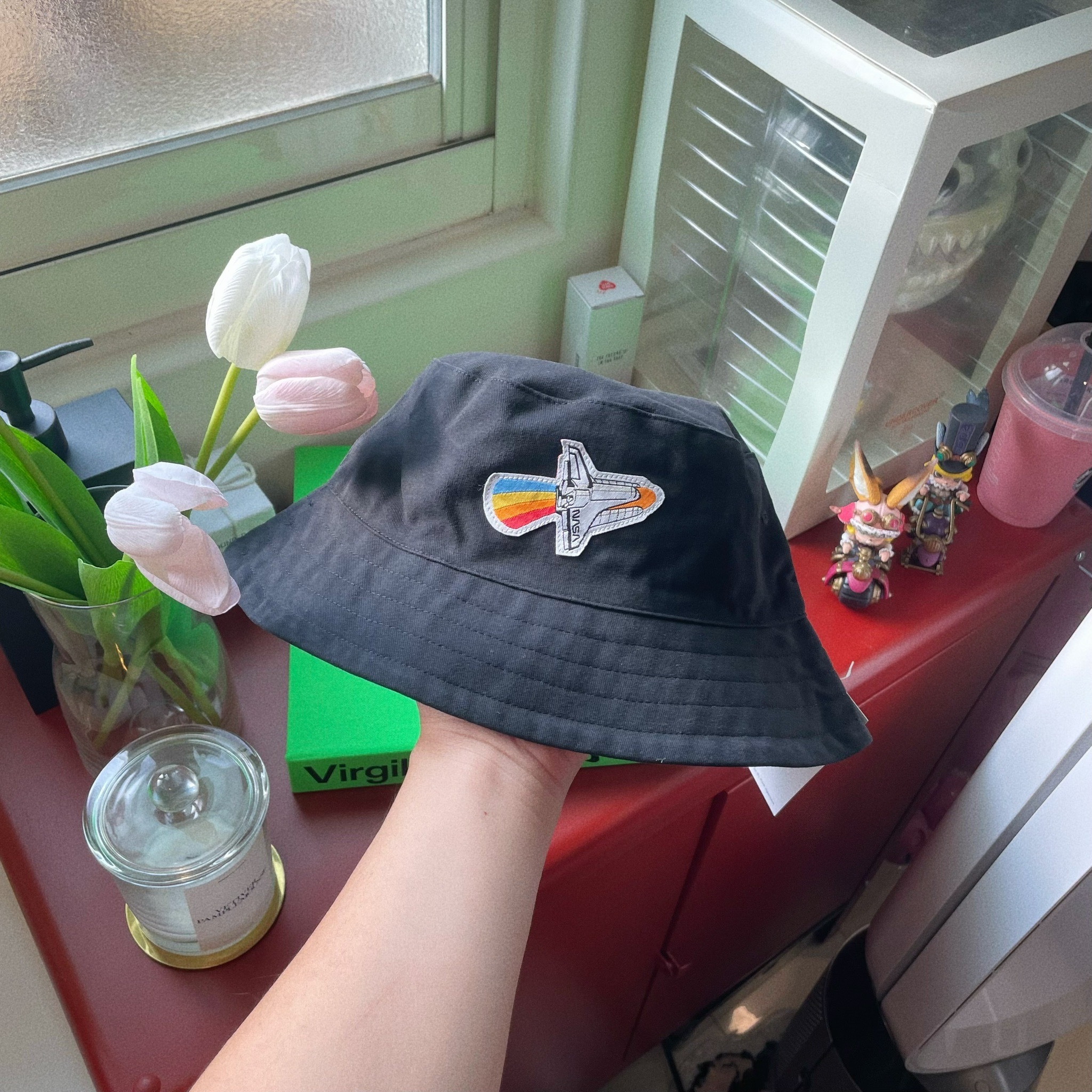 NASA Bucket Hat 美國太空總署 黑色 火箭 漁夫帽 帽子