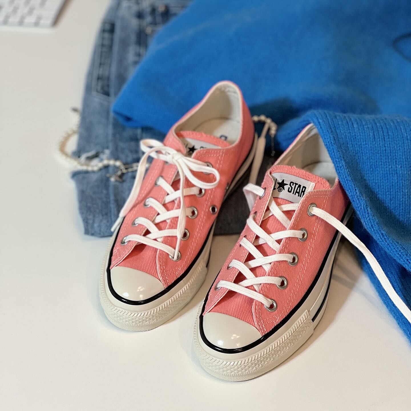Converse All Star US Colodenim OX 漫畫粉 粉紅 丹寧 牛仔 低筒 日本限定 31308221