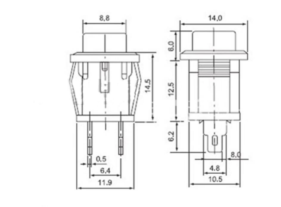【UCI電子】 (H-2)  自復位按鈕 DS-431 紅色孔12MM常閉 按斷 無鎖開關 3A125V