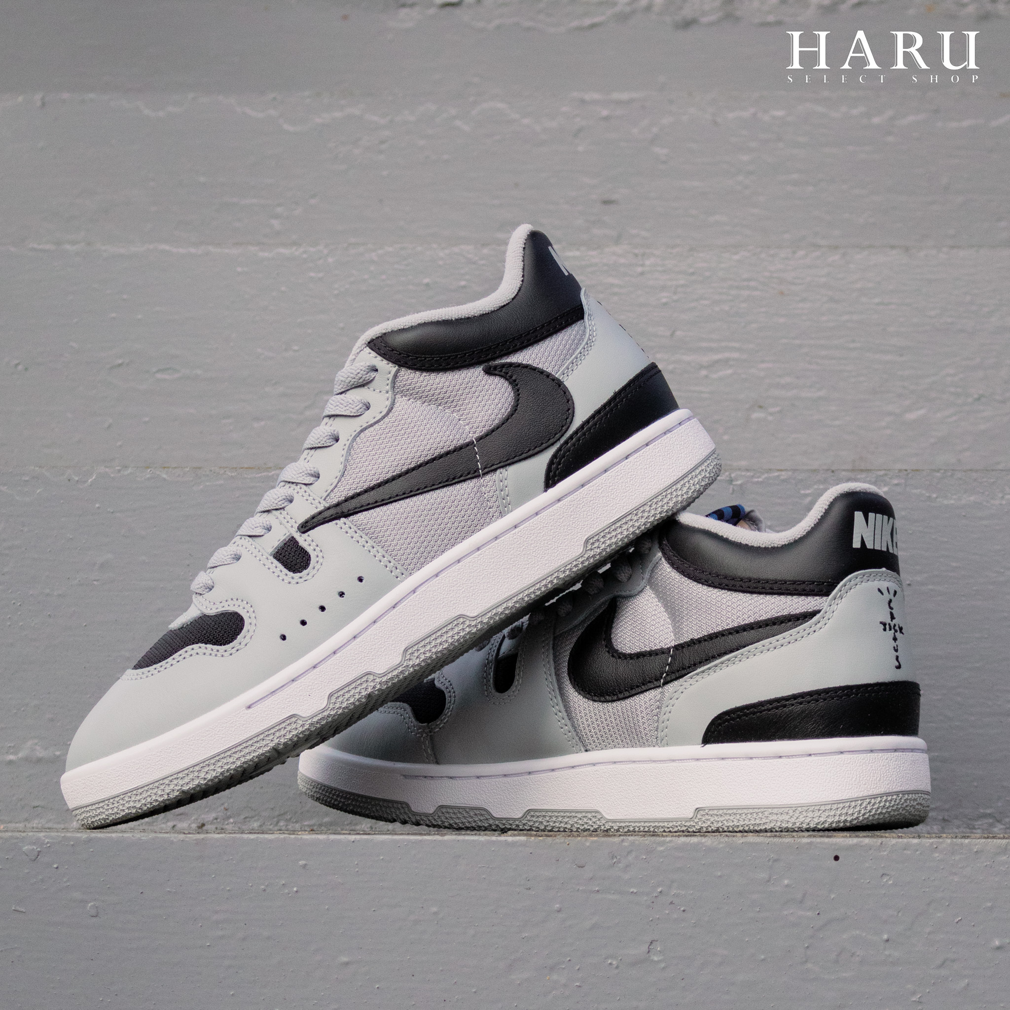 Travis Scott x Nike Mac Attack 最後一鉤 倒鉤 平價版 特殊鞋盒 聯名款 灰藍黑 男女同款 復古休閒鞋 HF4198-001