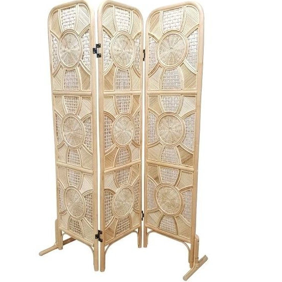 Beige Naiman Rattan Room Divider