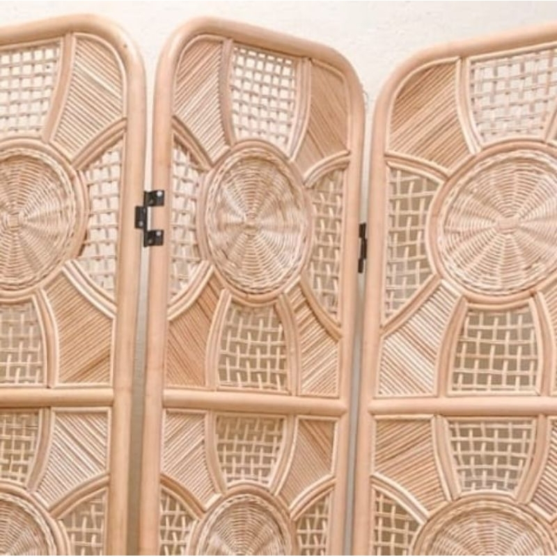Beige Naiman Rattan Room Divider